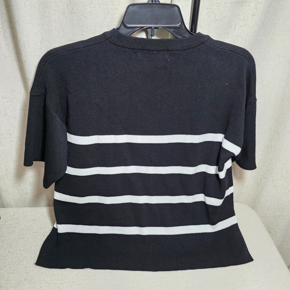Polo Ralph Lauren Striped Short Sleeve Knit Crewneck Sweater Top Medium